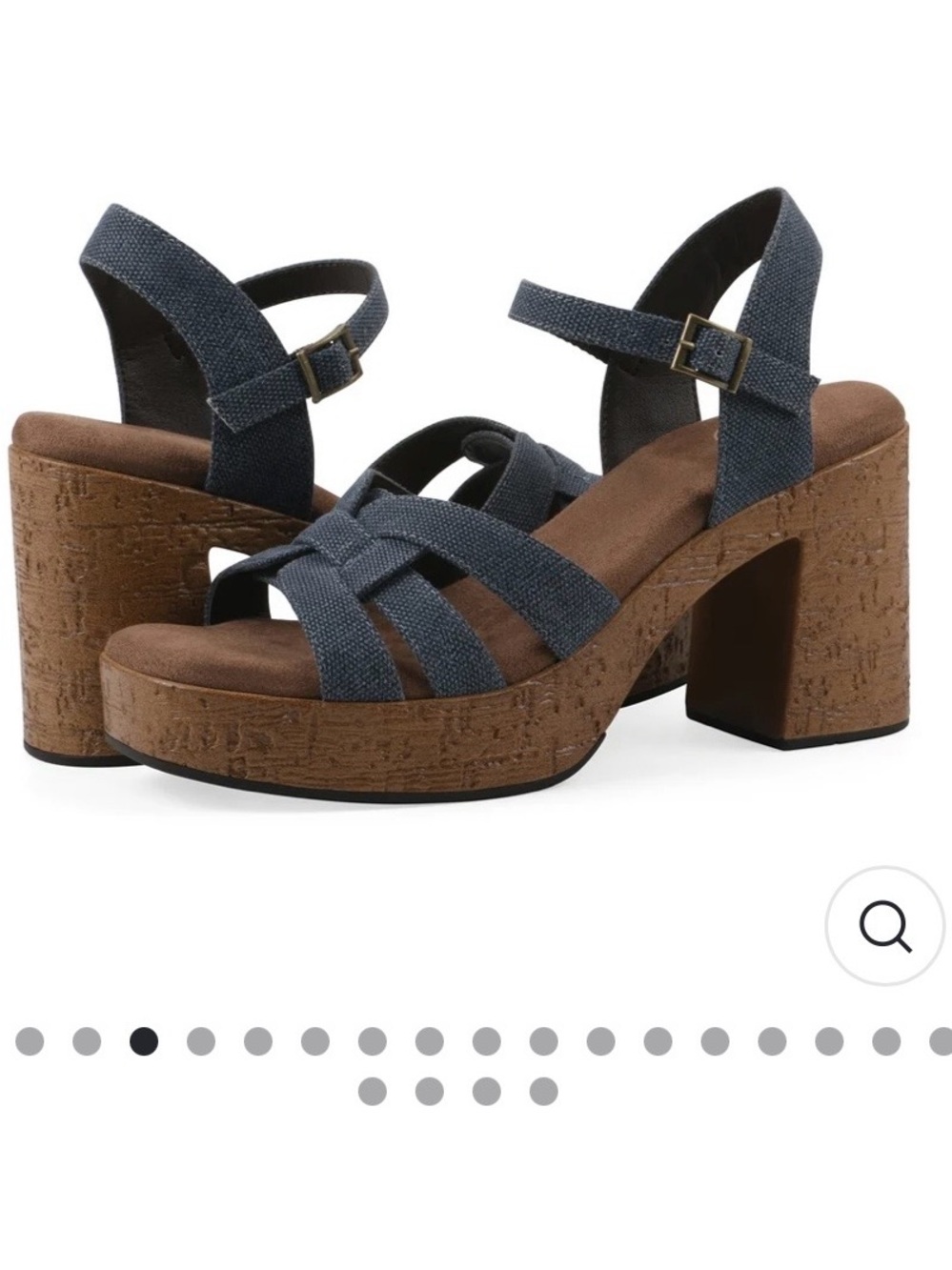 White Mountain Barista Heel Denim Platform Heeled Sandals